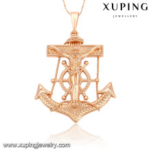 Fashion Xuping Rose Gold-Plated Jesus Cross Imitation Jewelry Pendant-32564